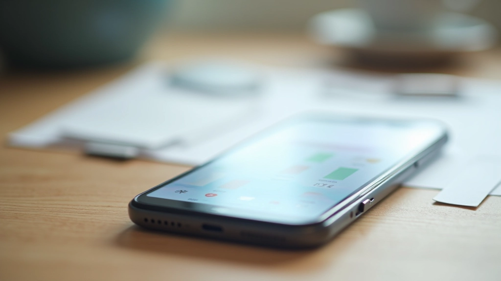 Moderne Tagesgeldkonto-App auf Smartphone-Bildschirm, zeigt Kontostand und verfügbare Zinsen